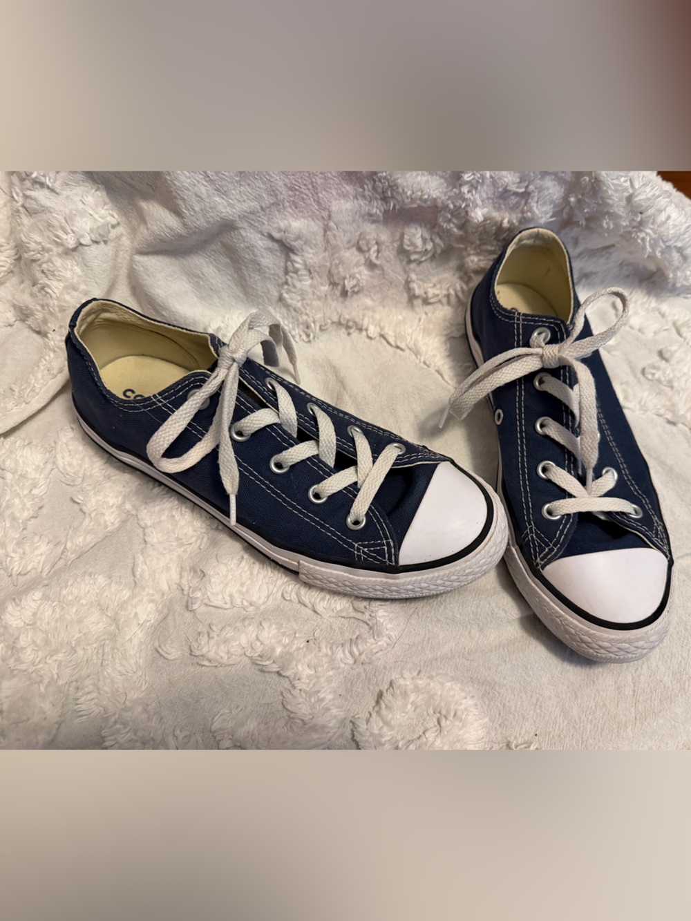 Converse Kids Navy and White Low-Top Canvas Sneakers